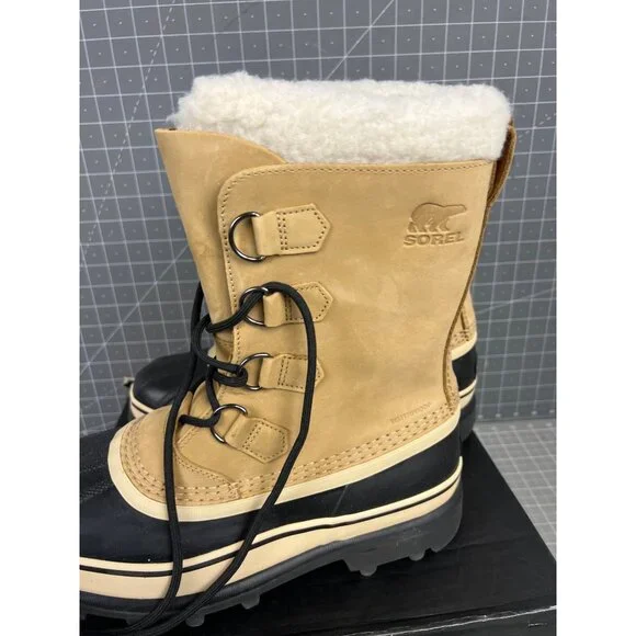 SOREL Caribou Women's Cold Weather Boots Buff Sz. 10 Leather NEW Waterproof - Picture 8 of 10